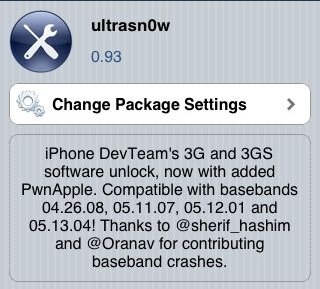 Ultrasn0w 0.93 ����� (��������) ������������� iPhone